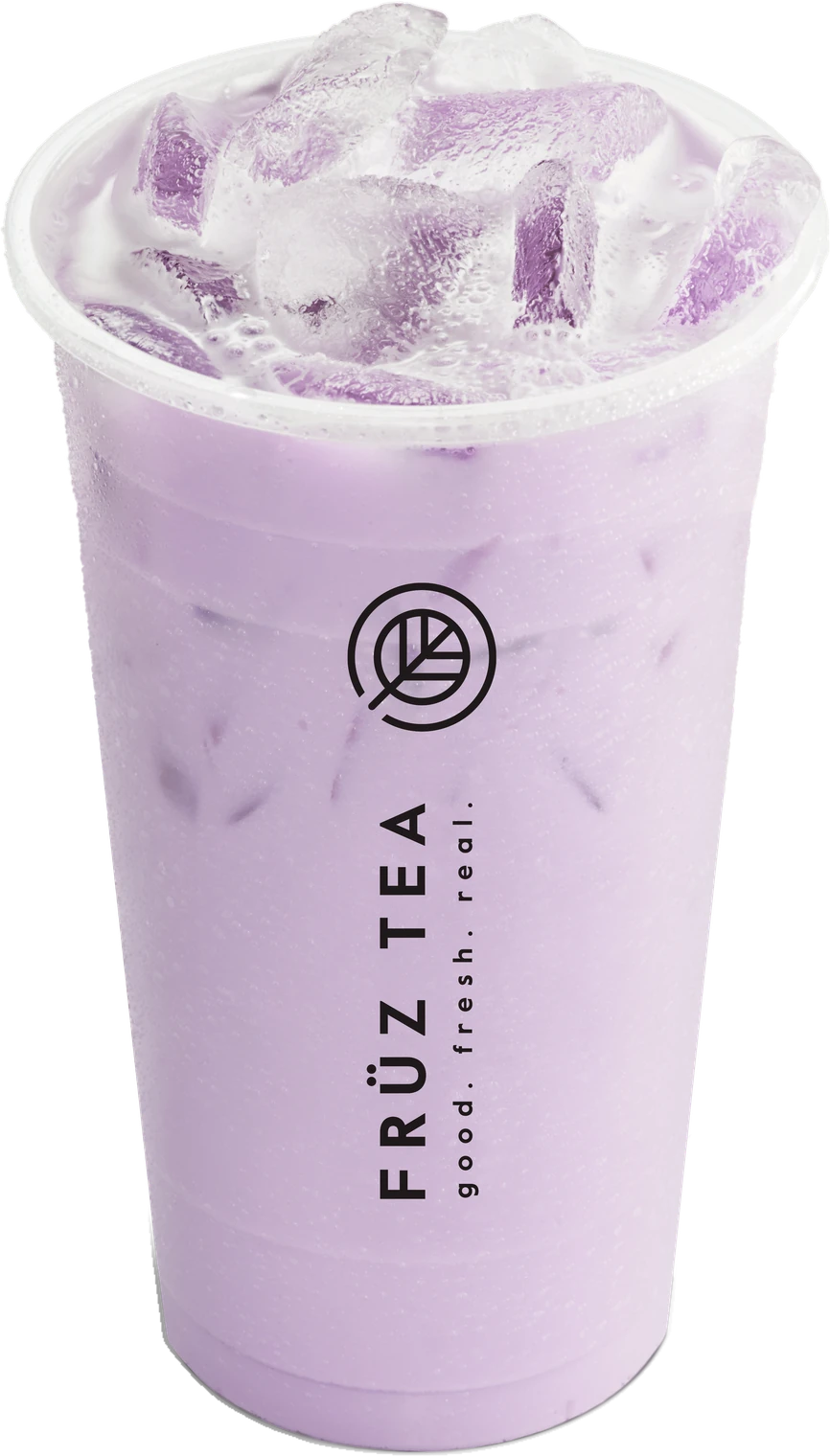 Taro Milk Tea in a Fruz Tea cup
